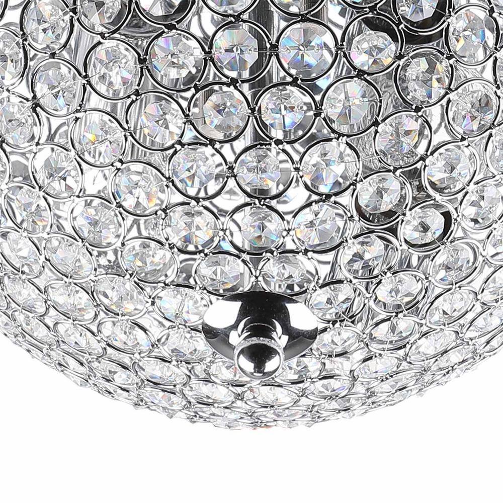 12 in. 2-Light Chrome Crystal Flush Mount - Hercitys
