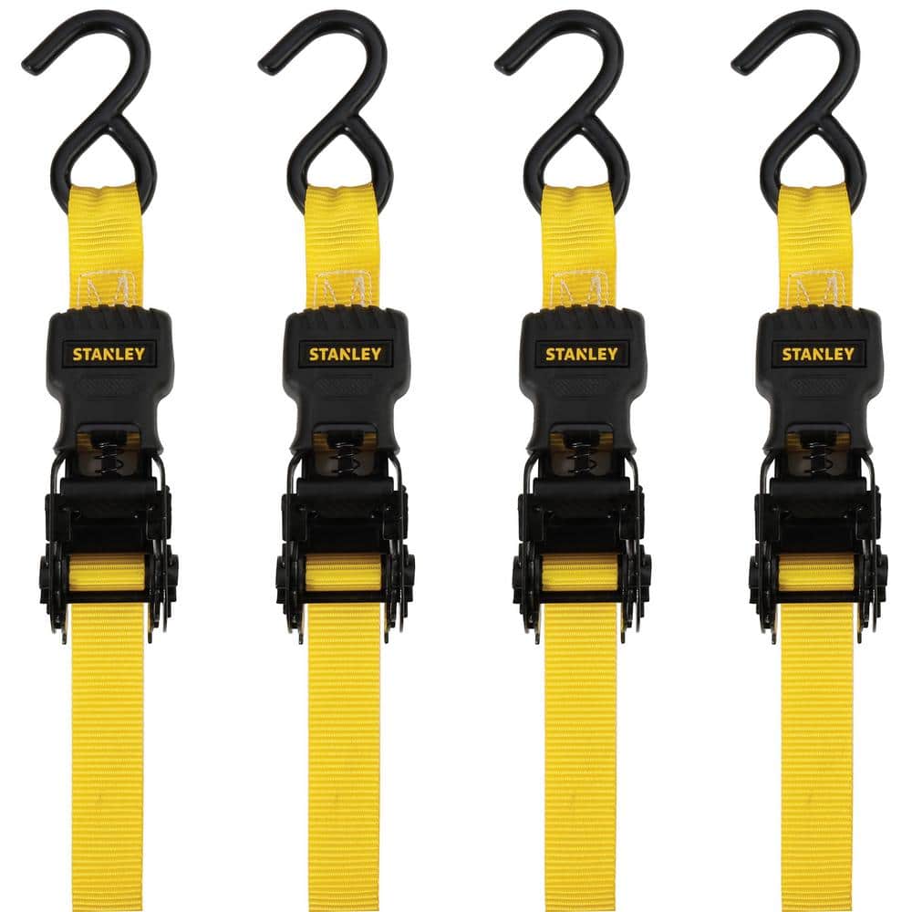 1 in. x 12 ft. / 1500 lbs. Break Strength Ratchet Straps (4 Pack) - Hercitys