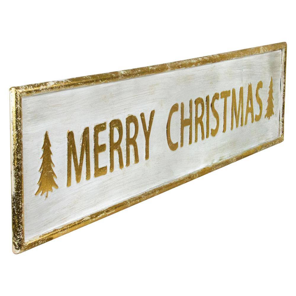 10.75 in. H Gold Merry Christmas Wall Sign - Hercitys