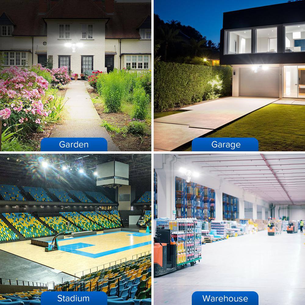 1,000-Watt Equivalent 10,000-Lumens 180° White Dusk to Dawn Motion Sensing Integrated LED Flood Light 5000K - Hercitys