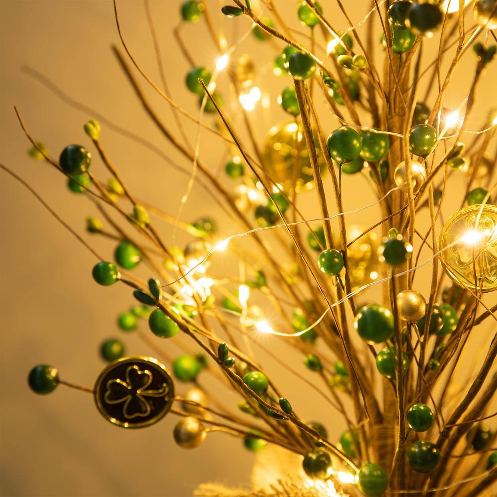 21 in. Lighted St.Patrick’s and Christmas Gold Coin Table Tree - Hercitys