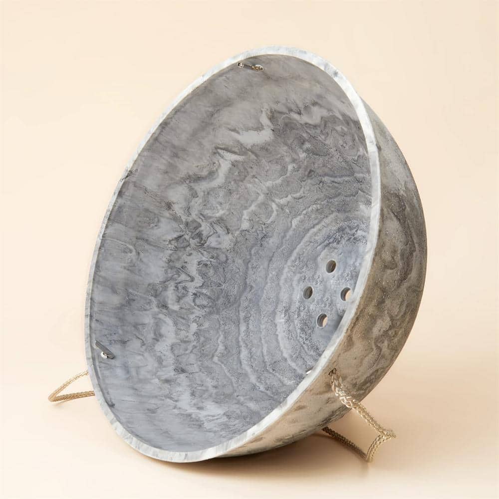 10 in. Dia Marble Pattern Recycled Plastic Hanging Basket with Heavy-Duty Triple Rope (2-Pack) - Hercitys