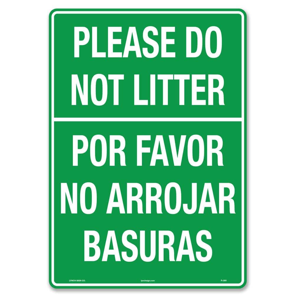 10 in. x 14 in. Do Not Litter Sign Printed on More Durable Longer-Lasting Thicker Styrene Plastic. - Hercitys