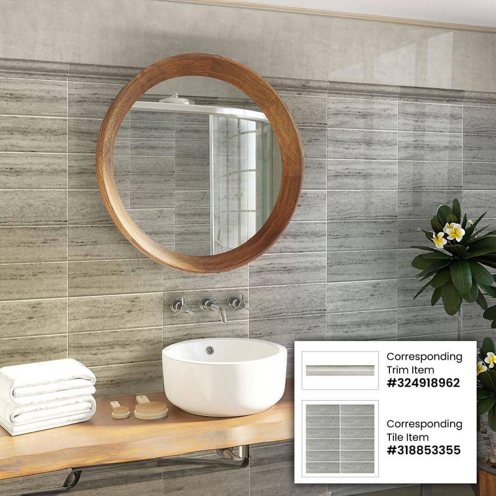 10 pack 2-in W x 12-in L Marble Polished Chair Rail Tile Trim (1.667 Sq ft/case) - Hercitys