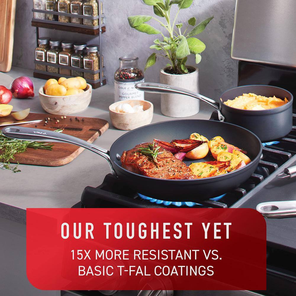 12 in. Platinum Hard-Anodized Aluminum Longest Lasting Nonstick Frying Pan with Safety Stainless Steel Riveted Handles - Hercitys