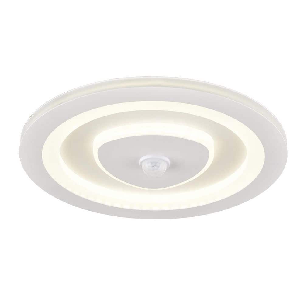 25 in. 1-Light White Flush Mount with No Glass Shade and No Bulbs Included 1-Pack - Hercitys