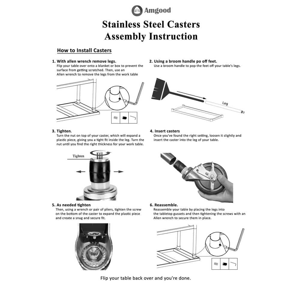 20 in. x 20 in. Stainless Steel Table with Casters - Hercitys