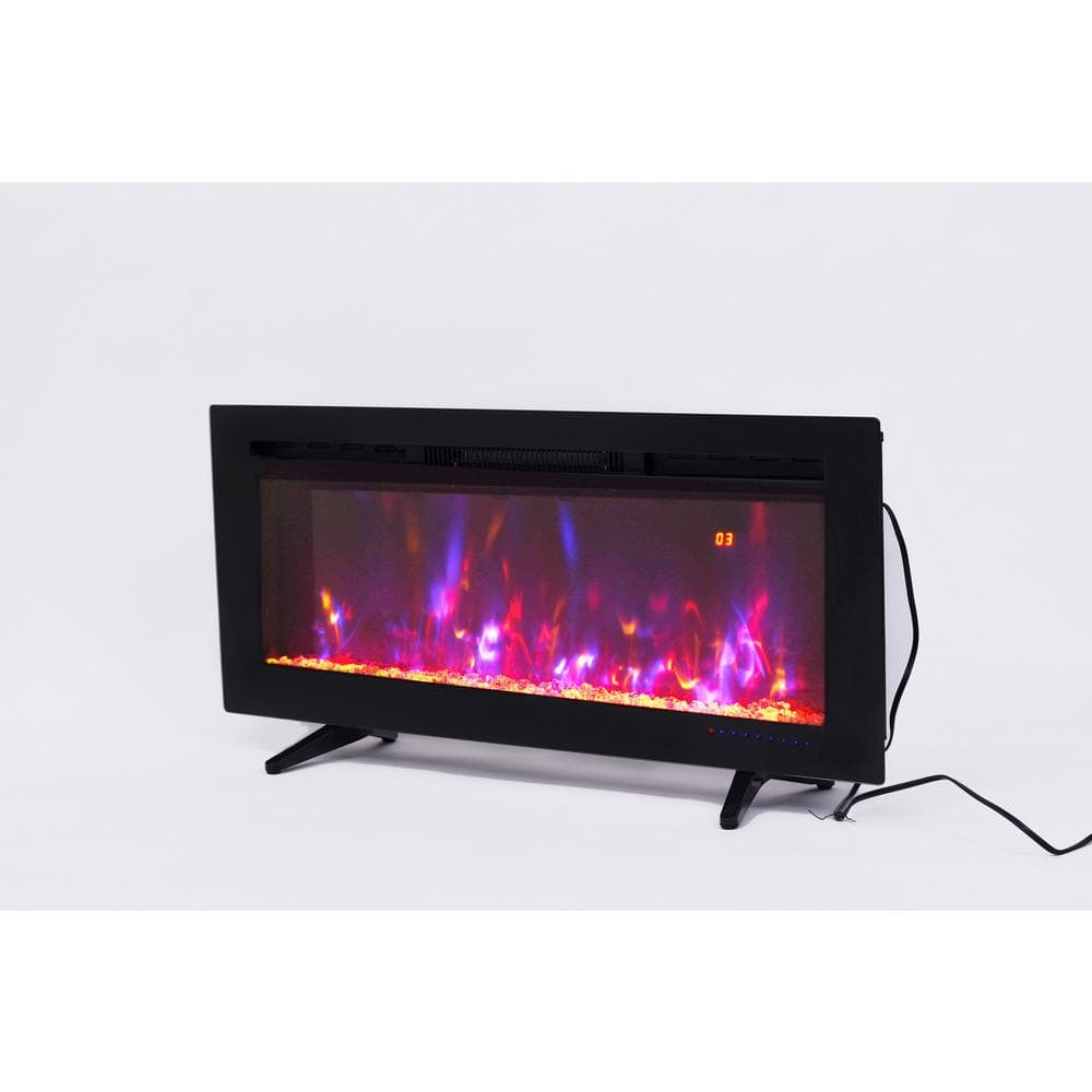 42.5 in. Wall Mount Electric Fireplace in Black finish - Hercitys
