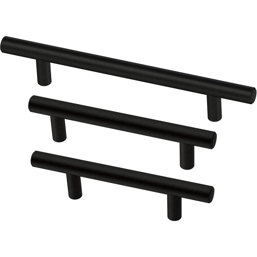 30-Pack Simple Bar 3-3/4 in. (96 mm) Modern Matte Black Cabinet Drawer Pulls - Hercitys