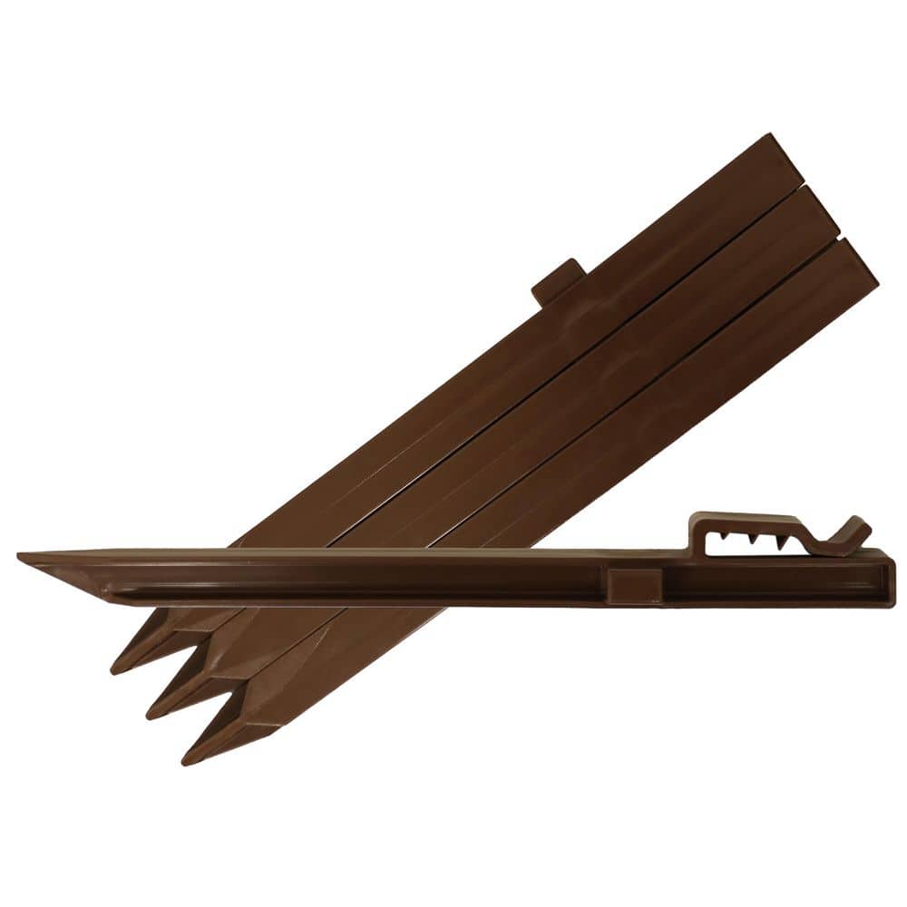 16 ft. x 3.3 in. x .30 in. Benda Board Flex Plastic Teak Edging Pack (4-Stakes Included) - Hercitys