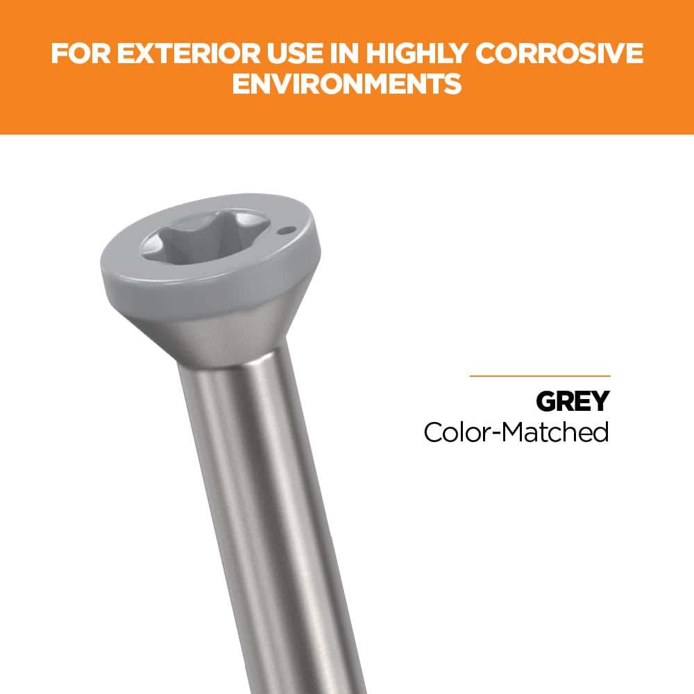 2-1/2 in. #8 316 Stainless Steel Gray Premium Star Drive Trim Screws (350-Count) - Hercitys