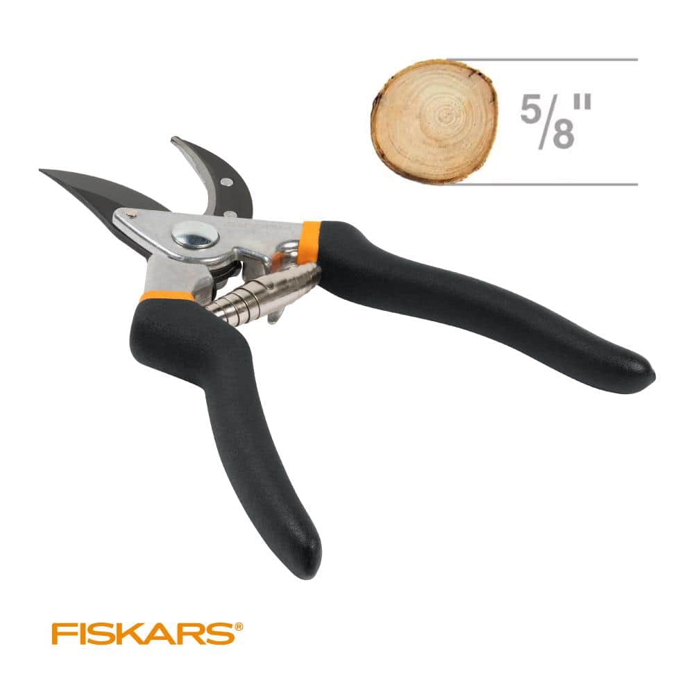 5/8 in. Cut Capacity Steel Blade with Non-Slip Grip 8.46 in. Bypass Pruning Shears - Hercitys