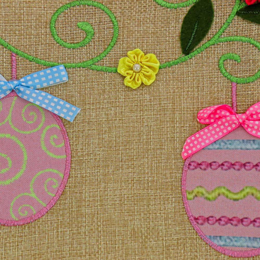 18 in.x 10 in. Decorated Eggs Easter Pillow - Hercitys