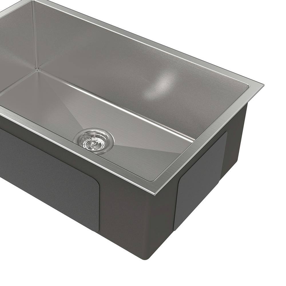 30 in. Multifunctional Undermount Single Bowl Nano Gray Stainless Steel Kitchen Sink (Sink Only) - Hercitys
