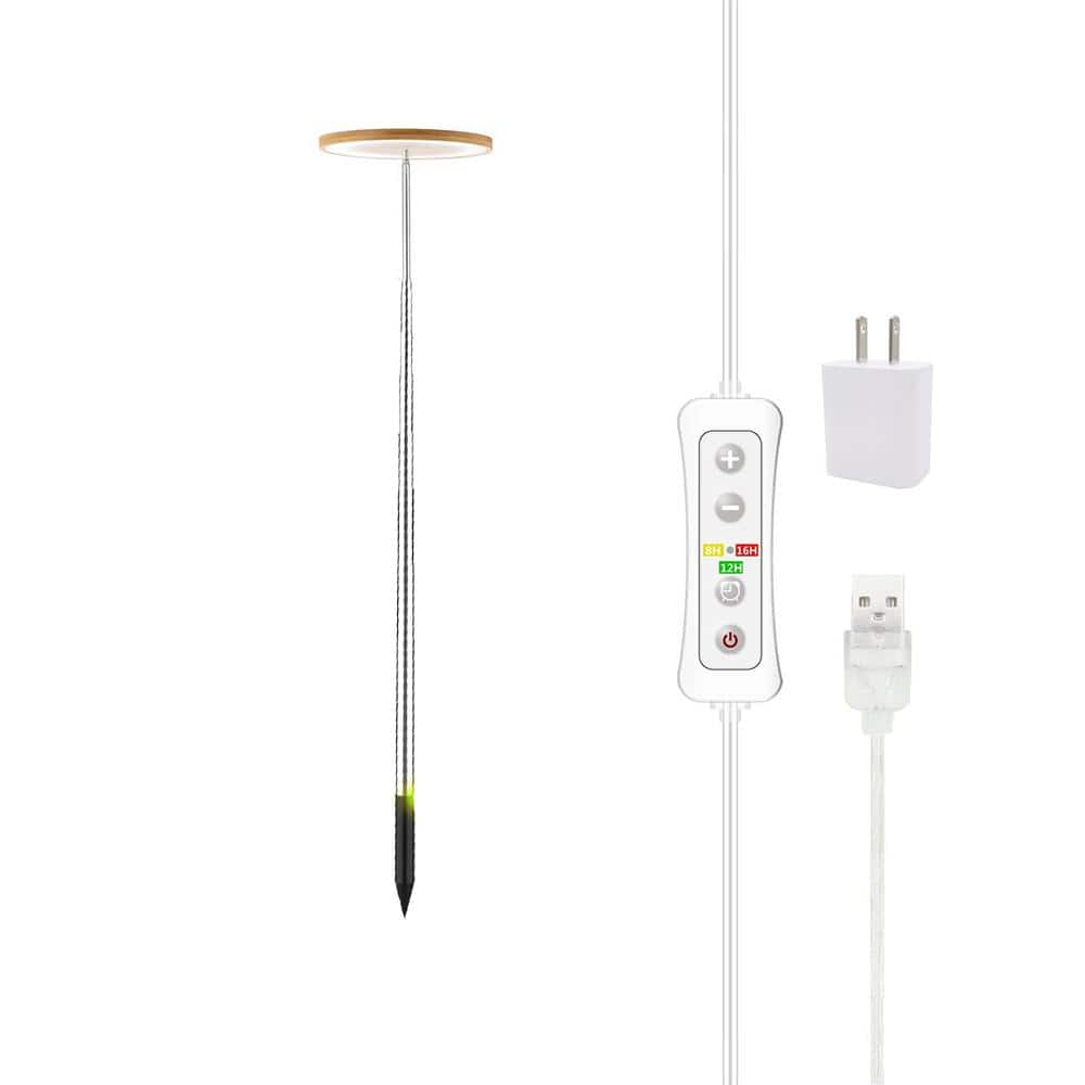 13.7 in.-61.1 in. Adjustable Height White Indoor Full Spectrum LED Grow Light with Timer and 10-Level Dimmable - Hercitys