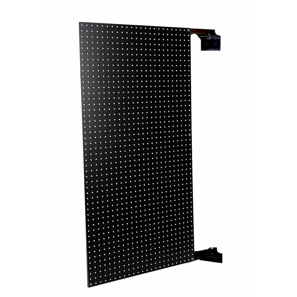 24 in. W x 48 in. H x 1-1/2 in. D Pegboard Wall Mount Double-Sided Swing Panel Black HDF - Hercitys