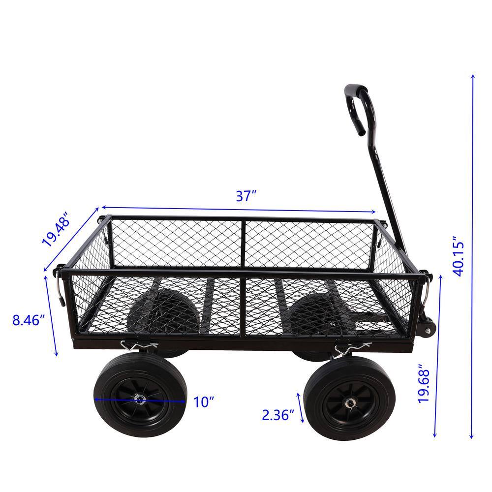 3.5 cu. ft. Metal Garden Cart, Black - Hercitys