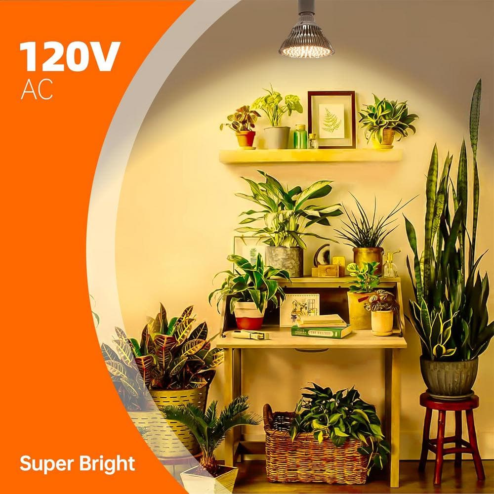 25-Watt Full Spectrum LED Hanging Grow Light with 16.4 ft. Power Cord and 3000K Warm Light for Indoor Plants, White - Hercitys