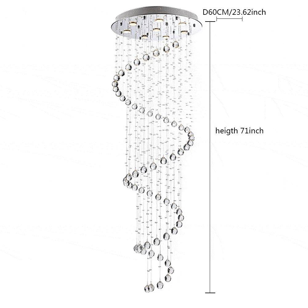 23.62 in. 8-Light Silver Modern Raindrop Crystal Flush Mount Ceiling Light - Hercitys