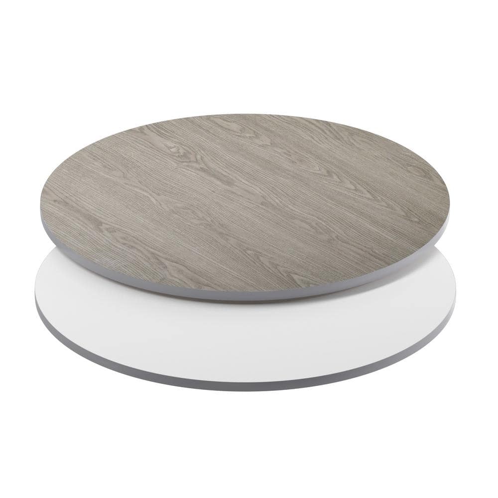 42 in. White/Gray Round Table Top Only - Hercitys