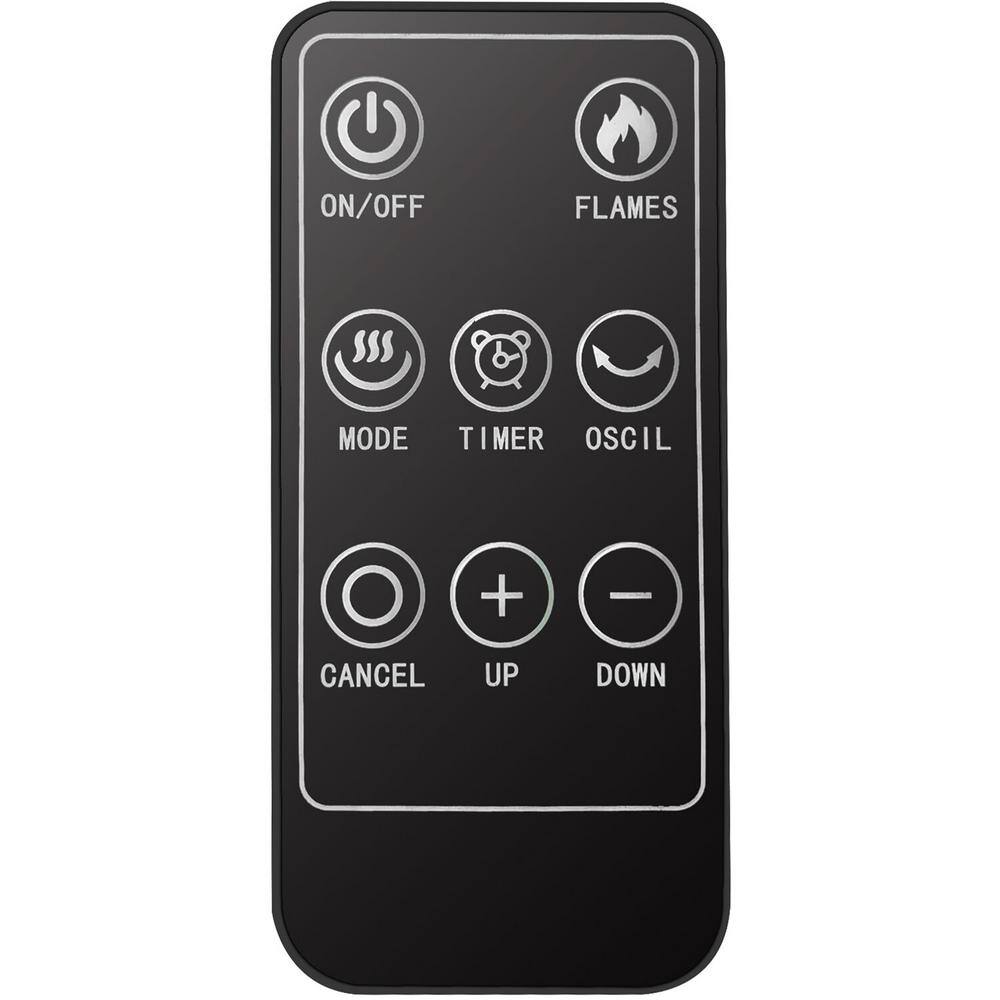 31-in. 1500-Watt Electric Radiant Infrared Tower Space Heater with Flame Feature in Black - Hercitys