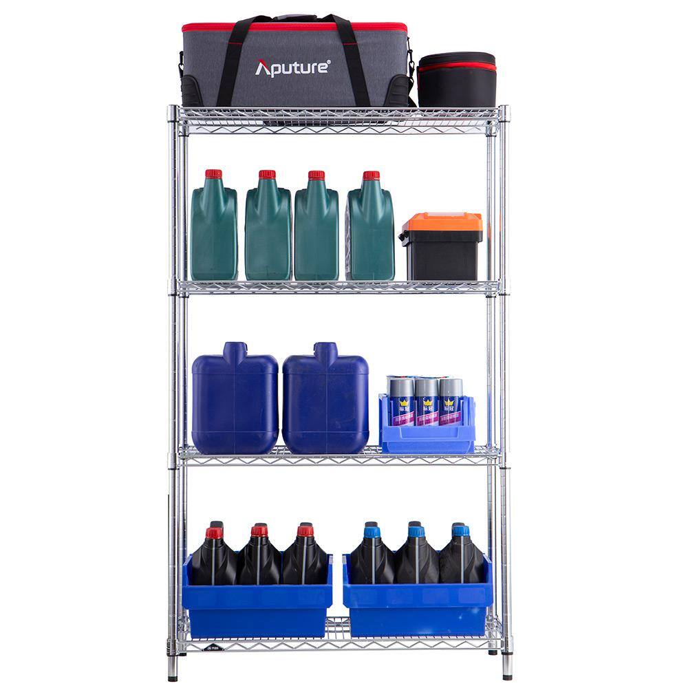 4-Tier Commercial Chrome Shelving Unit (18 in. D x 36 in. W x 59 in. H) - Hercitys