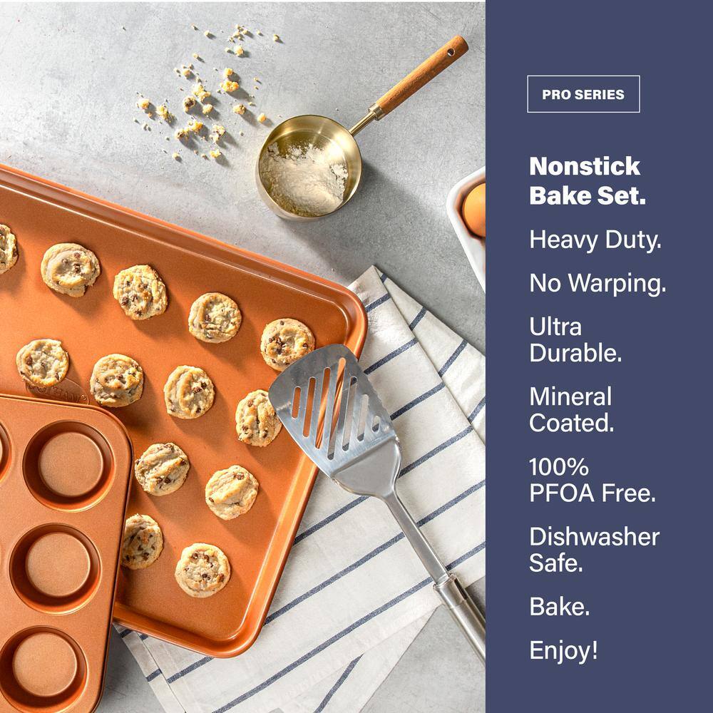 5-Piece Aluminum Ti-Ceramic Nonstick Ultimate Bakeware Set in Copper - Hercitys