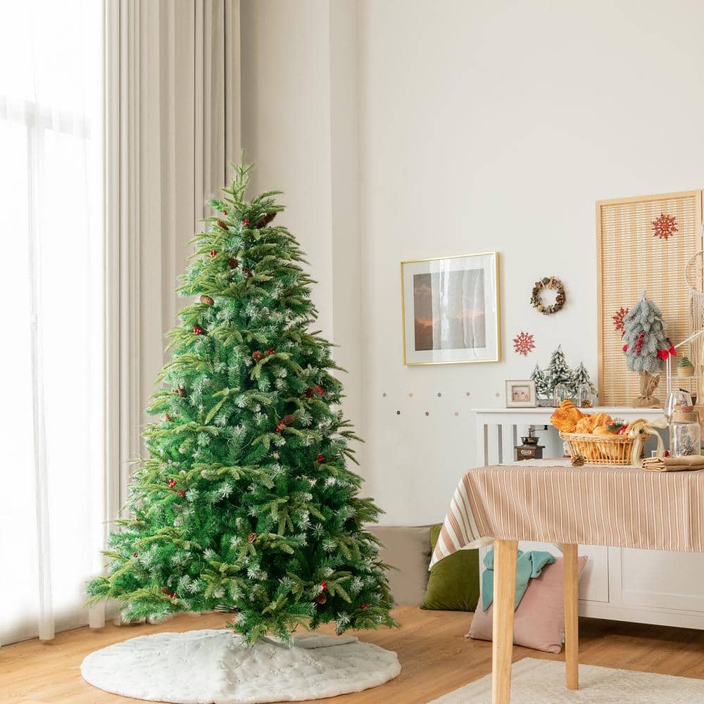 5 ft. Pre-Lit Artificial Christmas Tree Hinged Xmas Tree with 11 Flash Modes - Hercitys