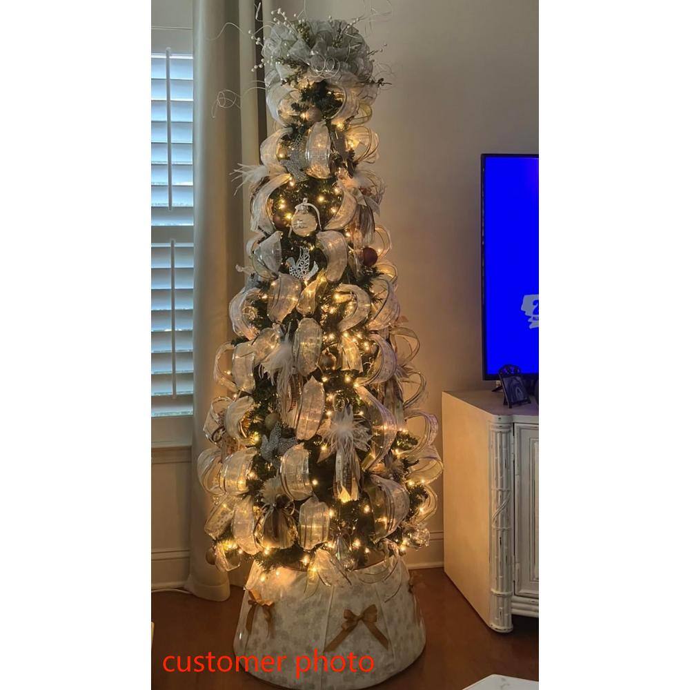 4.5 ft. Pre-Lit LED Fir Pencil Slim Artificial Christmas Tree - Hercitys