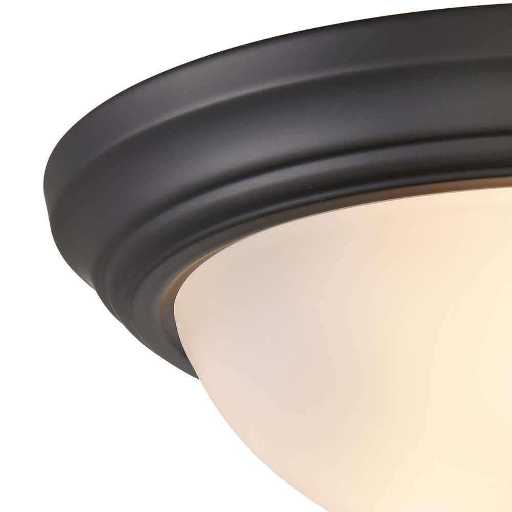 15 in. 3-Light Black Flush Mount - Hercitys