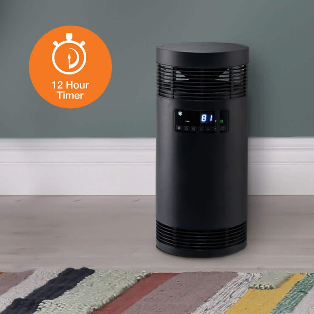 1500-Watt 360° Surround Ceramic Tower Infrared Space Heater with Handle - Hercitys