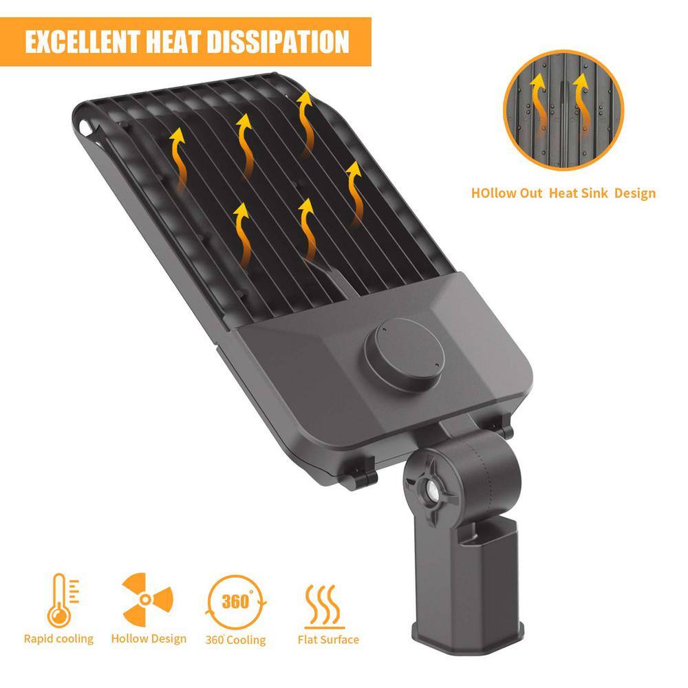 1500-Watt Equivalent Integrated LED Bronze 300W Parking Lot Area Light, 5000K Slip Fitter,39000LM Dusk To Dawn - Hercitys