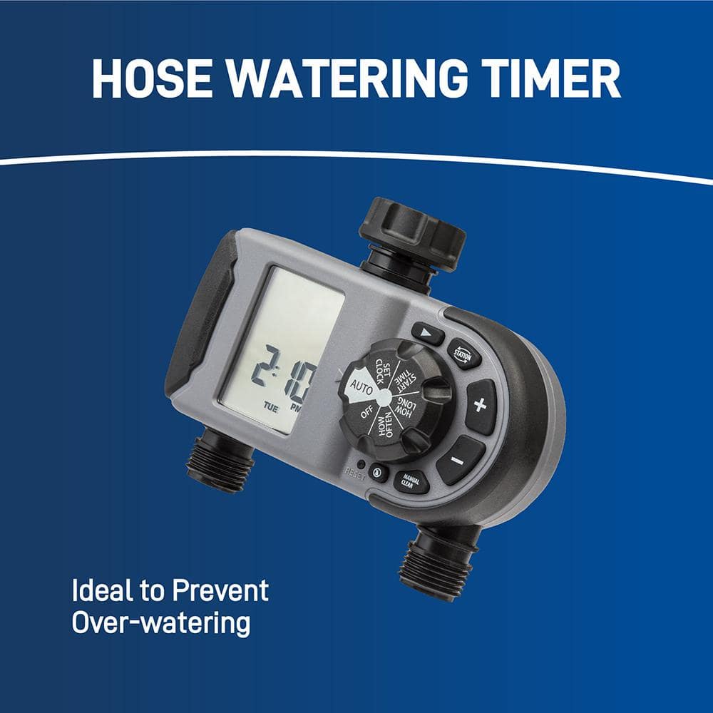 2-Outlet Programmable Hose Watering Timer Sprinkler Timer - Hercitys