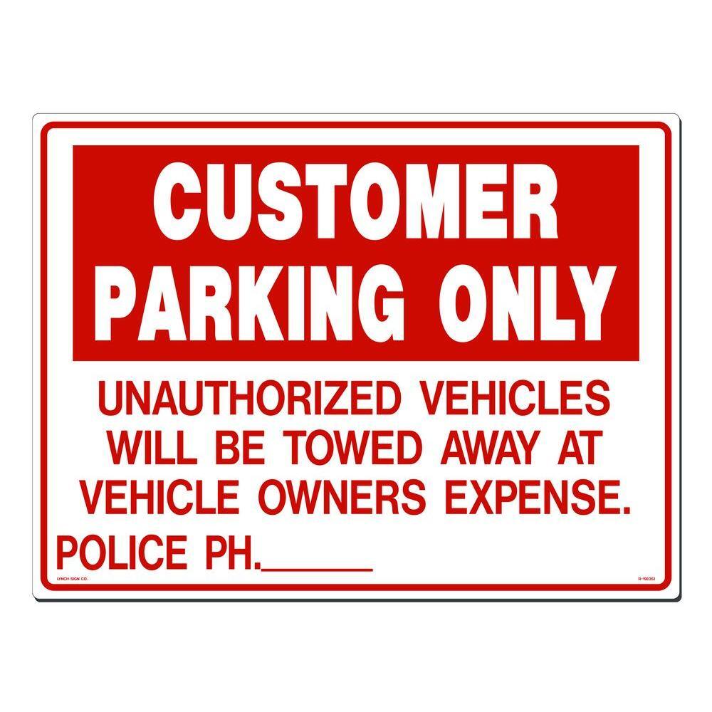 24 in. x 18 in. Customer Parking Sign Printed on More Durable, Thicker, Longer Lasting Styrene Plastic - Hercitys