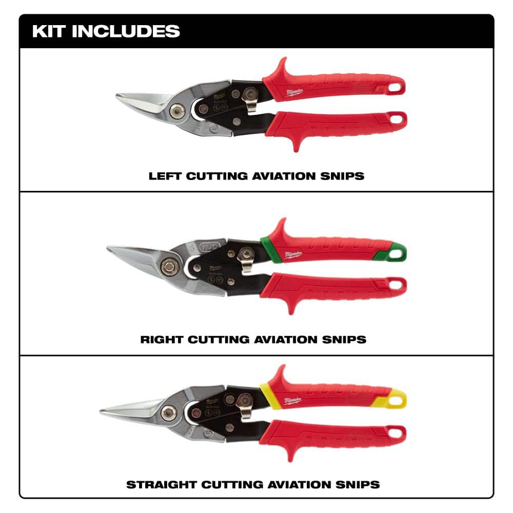 15 in. Ultimate Jobsite Backpack W/ Left, Right, and Straight Aviation Snips (3-Pack) - Hercitys