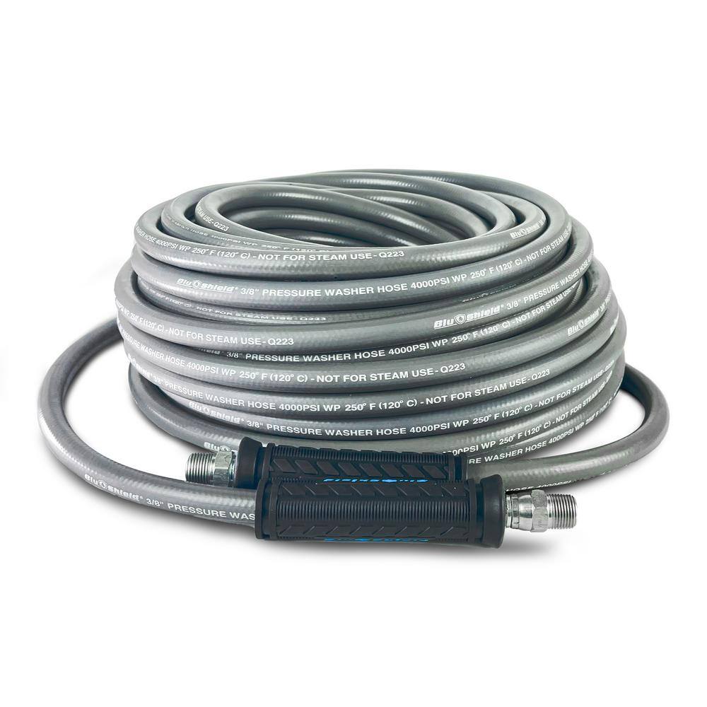 3/8 in. x 100 ft. 4000 PSI Rubber Pressure Washer Hose, Non-Marking - Hercitys
