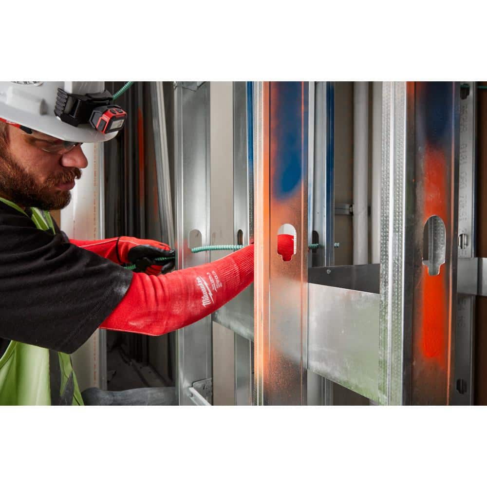 16 in. Red 4-Way Stretch Cut 3 Resistant Protective Arm Sleeves - Hercitys