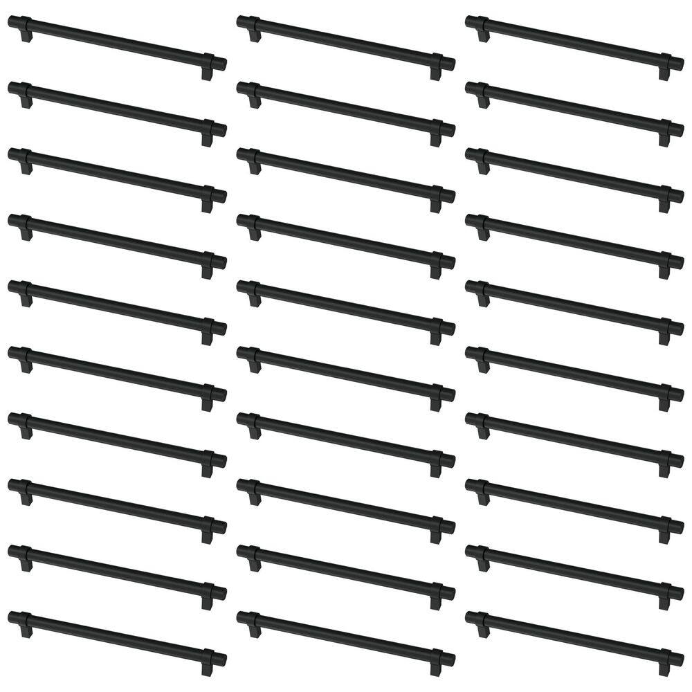30-Pack Simple Wrapped Bar 8-13/16 in. (224 mm) Classic Matte Black Cabinet Drawer Pulls - Hercitys