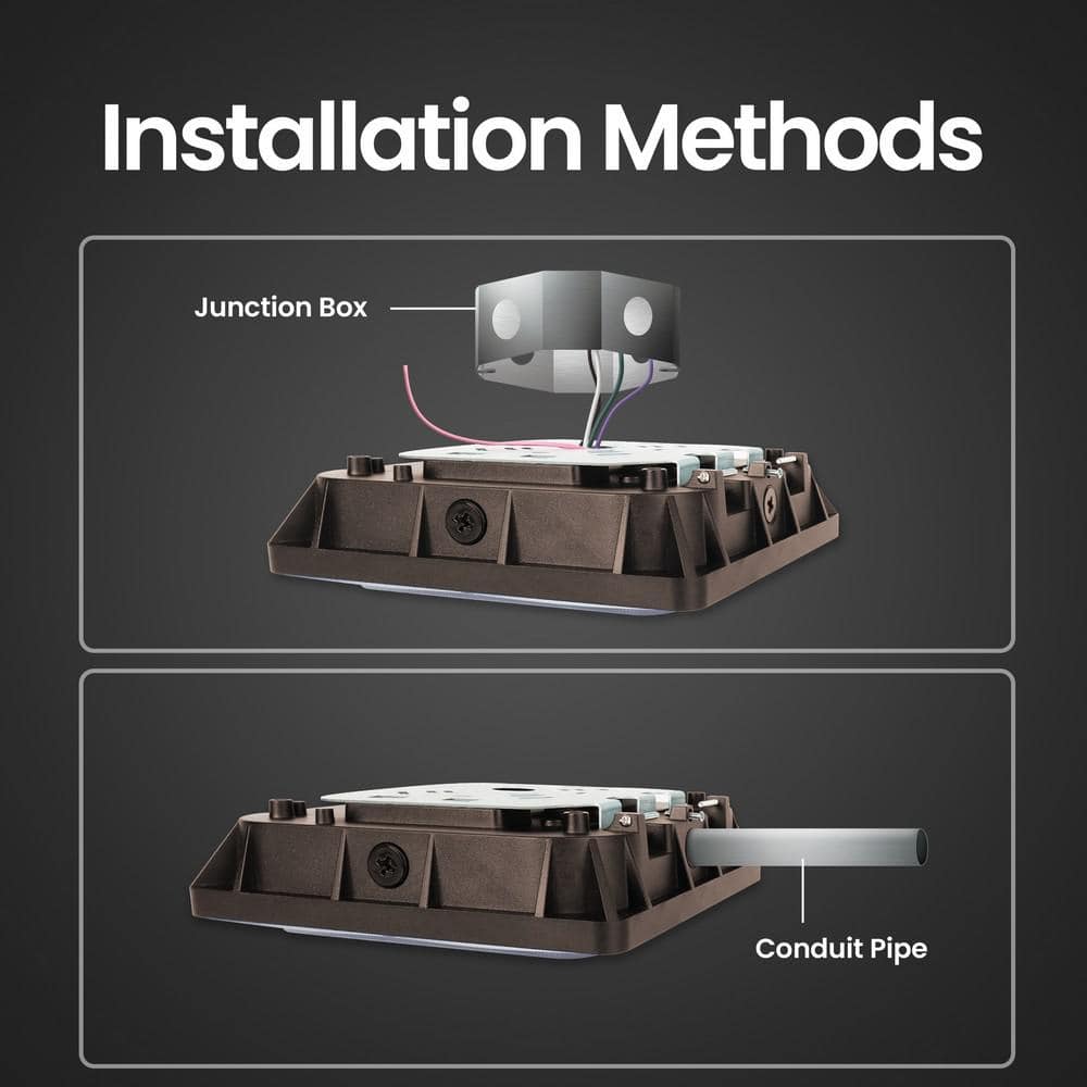 4000 Lumen Integrated LED Selectable 5CCT Bronze Commercial Canopy Flood Light - Hercitys