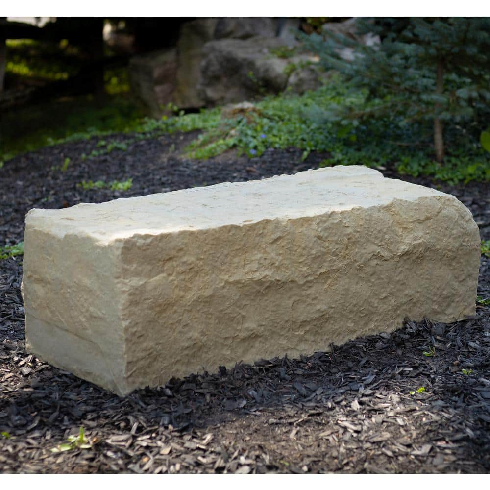 13 in. x 42 in. x 17 in. Sandstone Polyethylene Large Landscape Rock - Hercitys