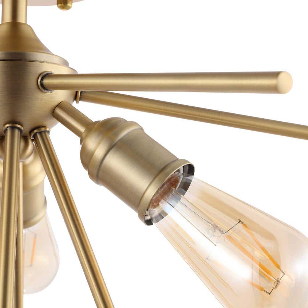 10.6 in. 3-Light Painted Semi- Flush Mount with No Bulbs Included Golden - Hercitys