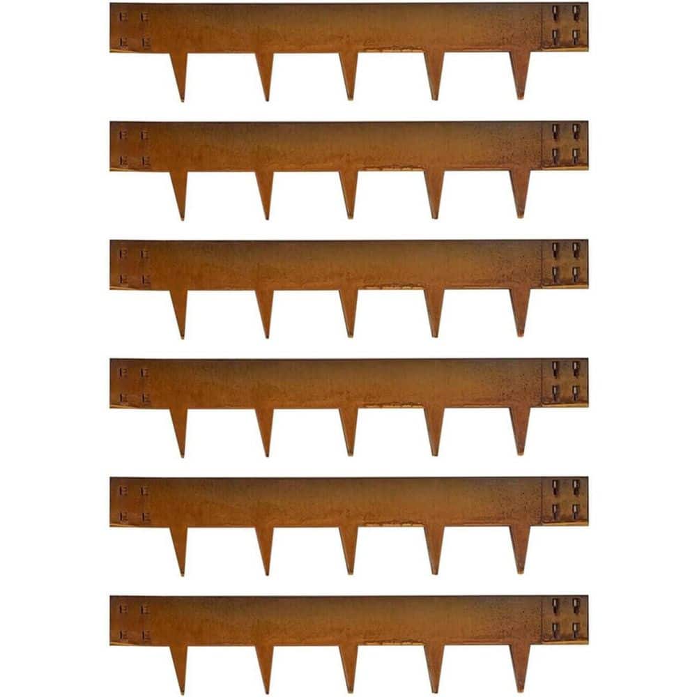 40 in. x 8 in. Corten Steel Landscape Edging, Rusted Patina, 6-Pack - Hercitys