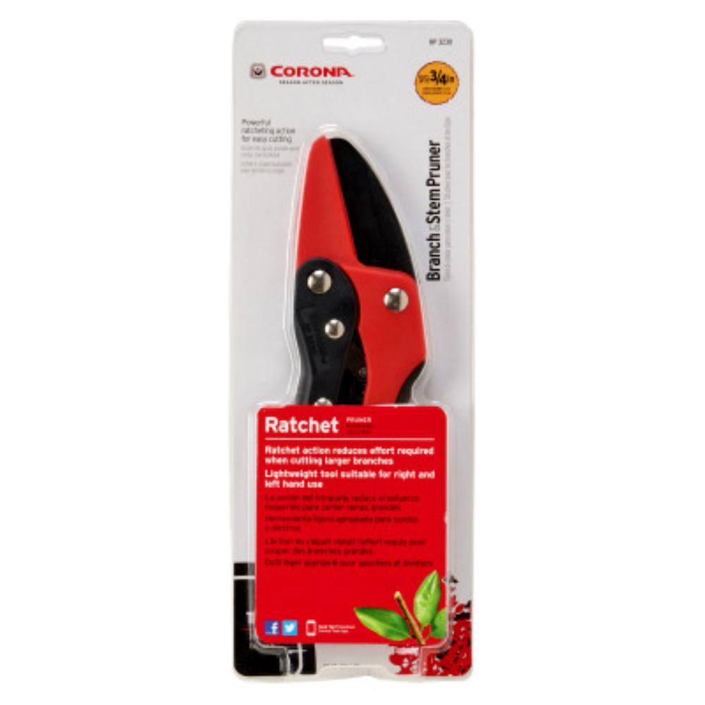 2.625 in. High Carbon Steel Blade with Co-Molded Non-Slip Handles Ratchet Hand Pruner - Hercitys