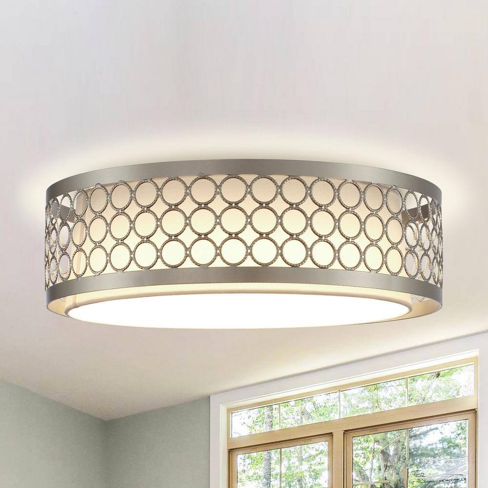 15.4 in. 23-Watt Integrated LED Flush Mount with Shade - Hercitys