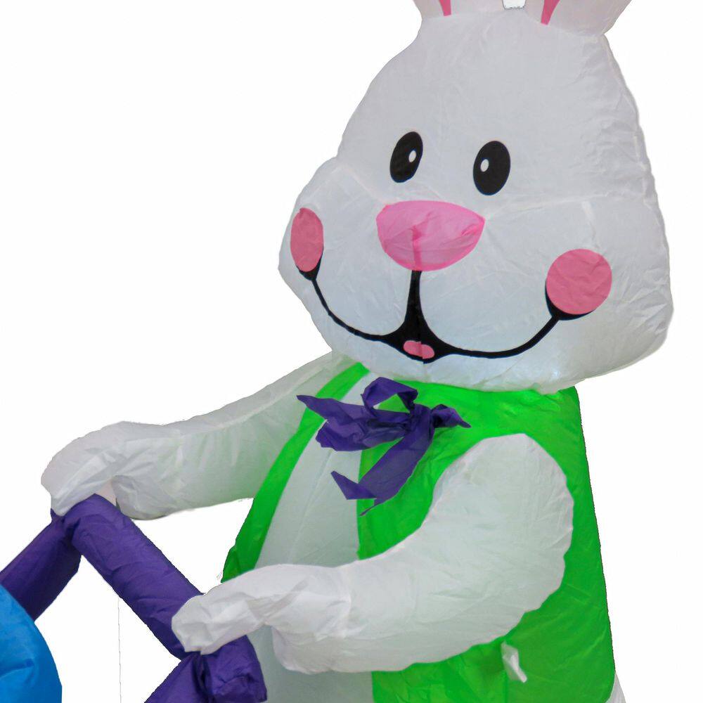 4 ft. Inflatable Bunny Pushing Wheelbarrow - Hercitys