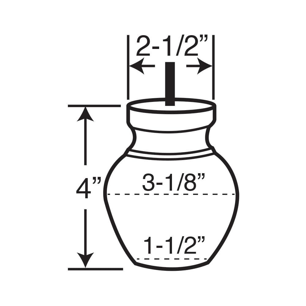 4 in. x 3-1/8 in. Unfinished Solid Hardwood Round Bun Foot (4-Pack) - Hercitys