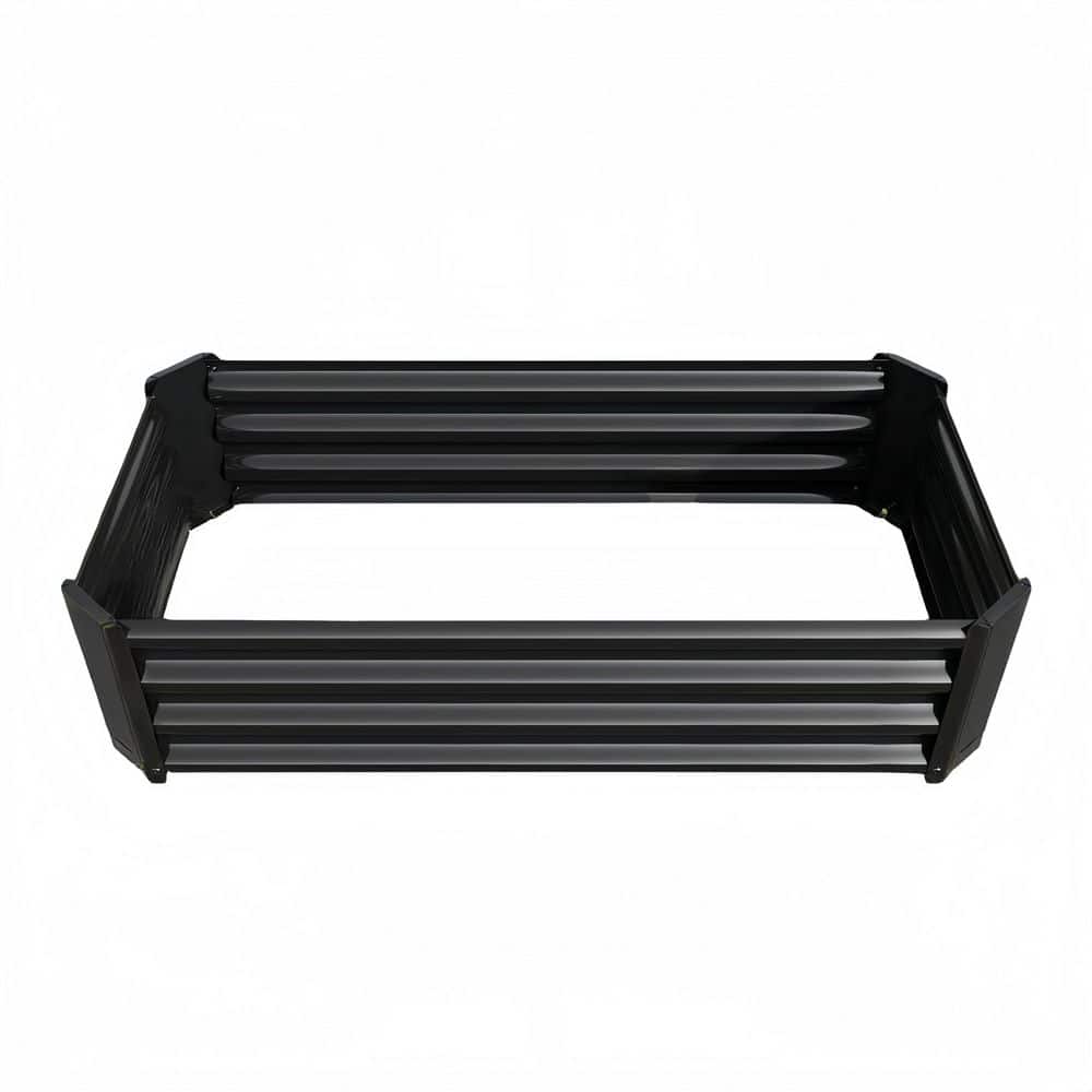 47.24 in. x 24 in. x 11. 81 in. Rectangle Metal Raised Garden Bed in Black - Hercitys