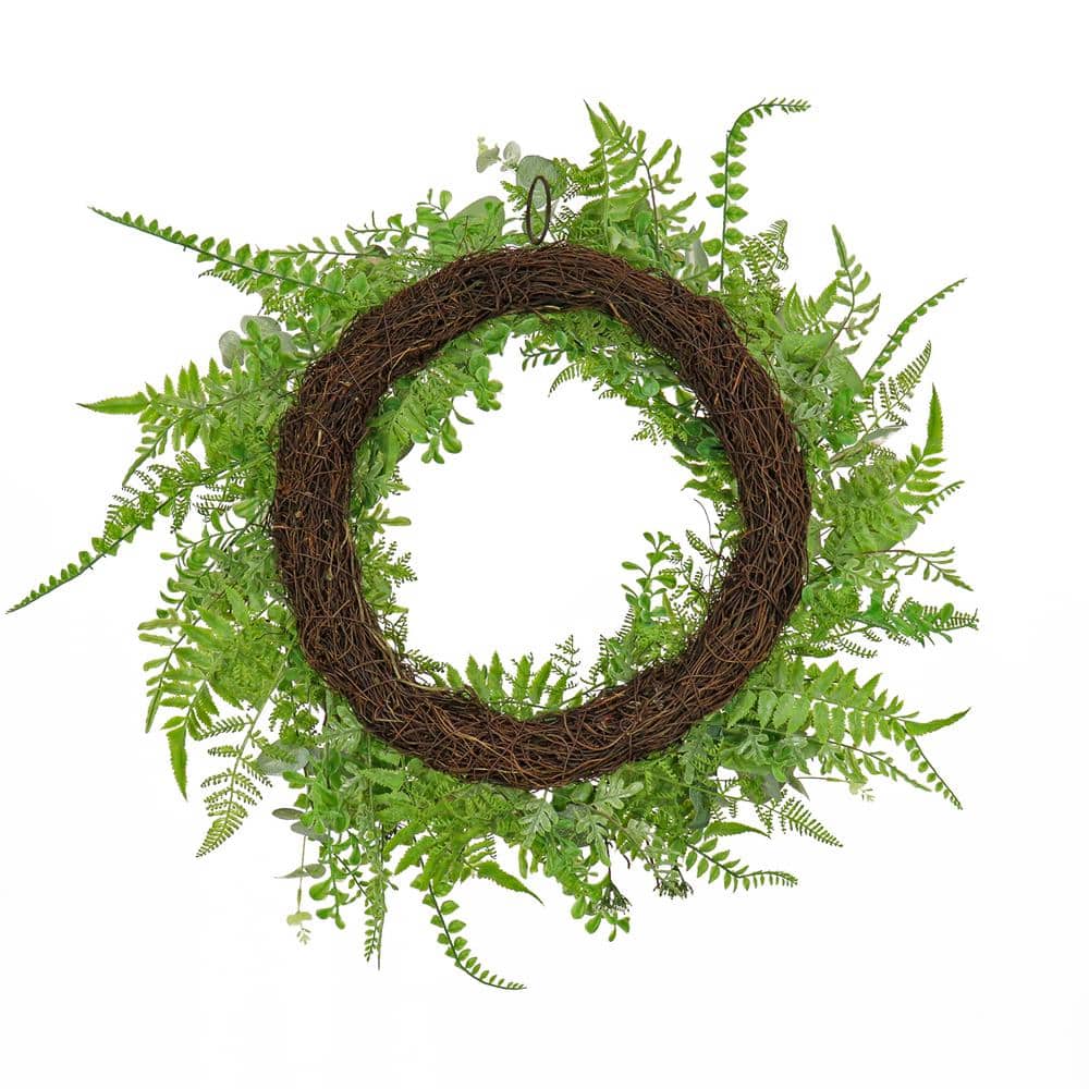 26 in. Mixed Leaf Greenery Wreath - Hercitys