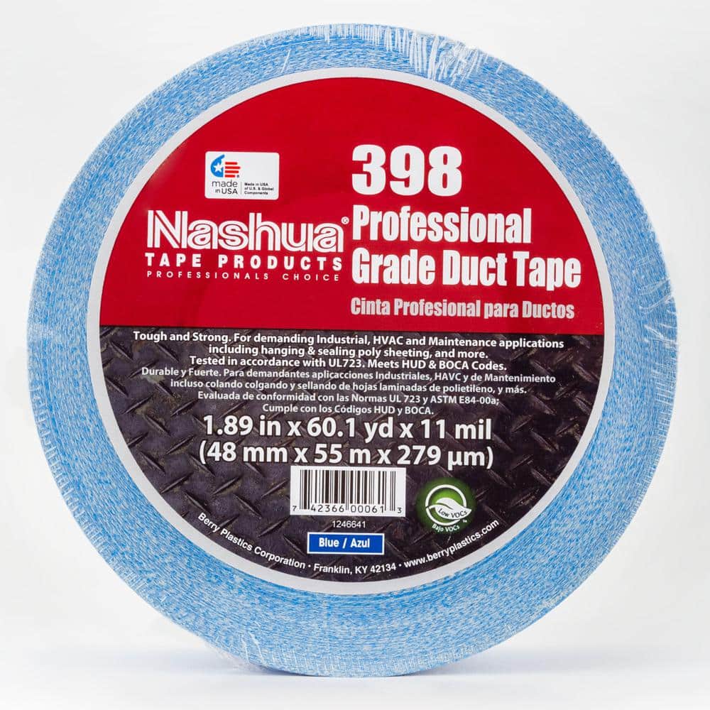 1.89 in. x 60.1 yds. 398 All Weather Blue HVAC Duct Tape - Hercitys