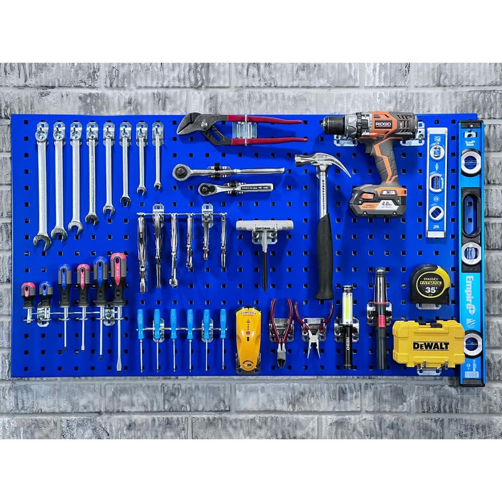 (2) 24 in. W x 42-1/2 in. H x 9/16 in. D Blue Epoxy, 18-Gauge Steel Square Hole Pegboards - Hercitys